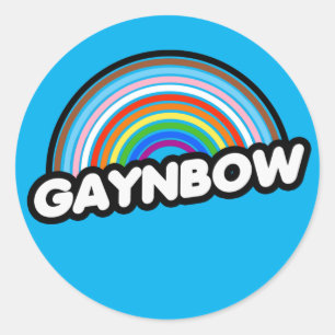 Pegatina Redonda Camiseta GAYNBOW