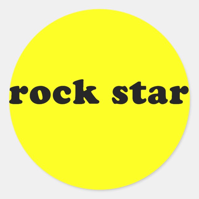 Pegatina Redonda Camiseta genérica ROCK STAR (Anverso)