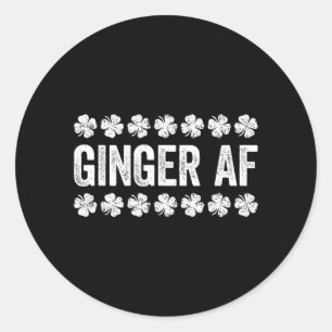 Pegatina Redonda Camiseta Ginger Af Divertida Hombres Mujeres St Pa