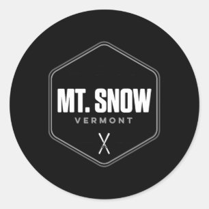 Pegatina Redonda Camiseta gráfica de esquí Mount Snow Vermont