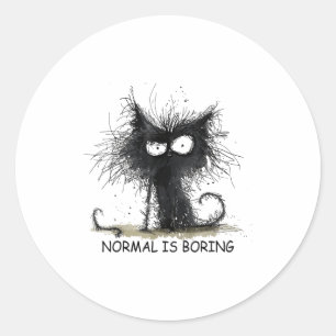 Pegatina Redonda Camiseta Gráfica Divertida de Gato para Hombres y