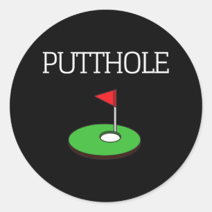Pegatina Redonda Camiseta gráfica divertida y sarcástica de golf Pu