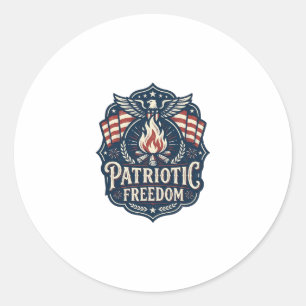 Pegatina Redonda Camiseta gráfica vectorial noche de hoguera patrió