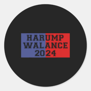 Pegatina Redonda Camiseta Harump Walance 2024 Harris Trump Wheimer