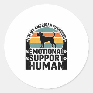 Pegatina Redonda Camiseta humana de apoyo emocional para American F