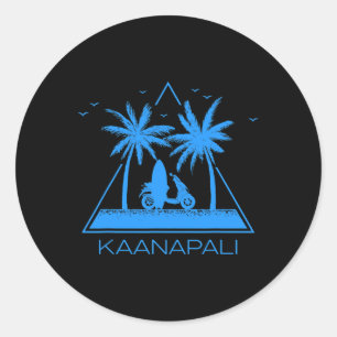 Pegatina Redonda Camiseta Kaanapali Kaanapali Playa Maui Hawaii Vac