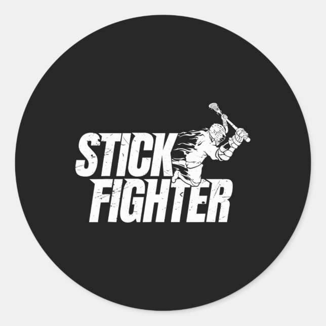 Pegatina Redonda Camiseta Lacrosse Para Niños Lross (Anverso)