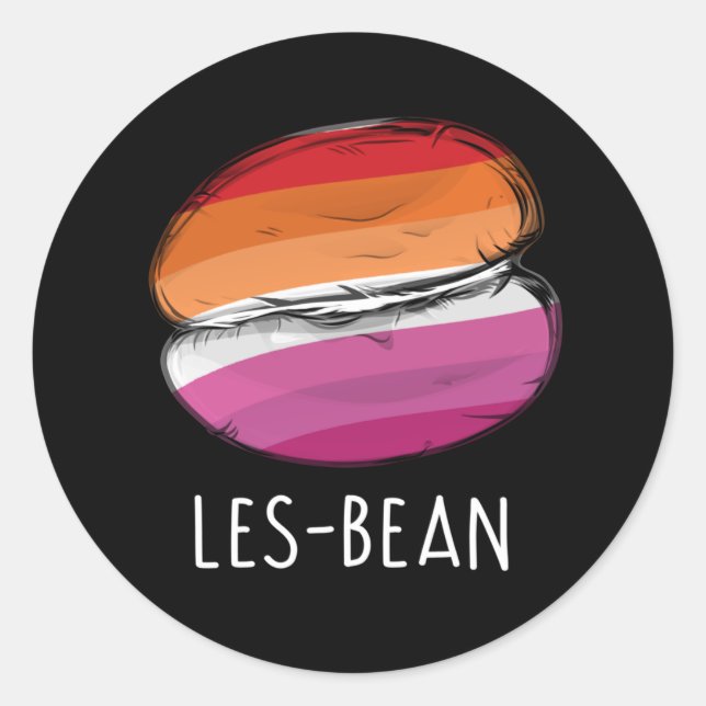 Pegatina Redonda Camiseta LES-BEAN (Anverso)