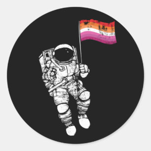 Pegatina Redonda Camiseta LESBIANA LUNÁTICA AFLICTA