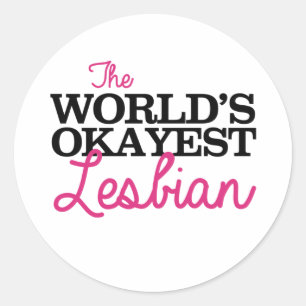 Pegatina Redonda Camiseta LESBIANA MÁS O MENOS DEL MUNDO
