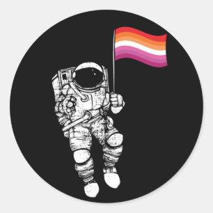 Pegatina Redonda Camiseta LESBIANA MUJERLUNA