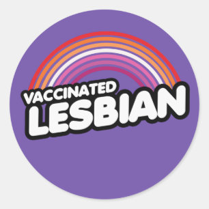 Pegatina Redonda Camiseta Lesbiana VACUNADA
