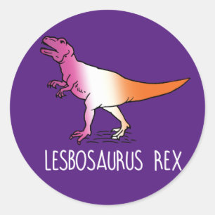 Pegatina Redonda Camiseta LESBOSAURUS REX
