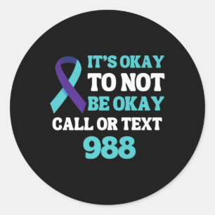 Pegatina Redonda Camiseta Línea Directa de Prevención del Suicidio