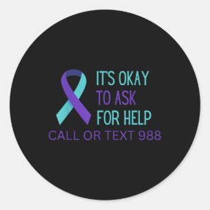 Pegatina Redonda Camiseta Línea Directa Prevención Suicidio 988 988