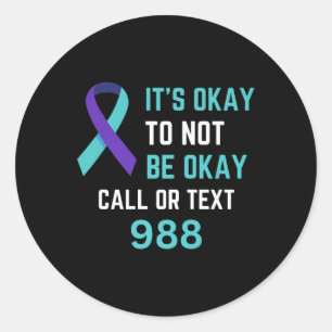 Pegatina Redonda Camiseta Línea Directa Prevención Suicidio 988 C