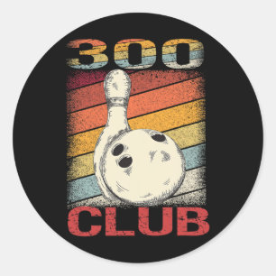 Pegatina Redonda Camiseta Lucky Bowling The Perfect Game 300 Club