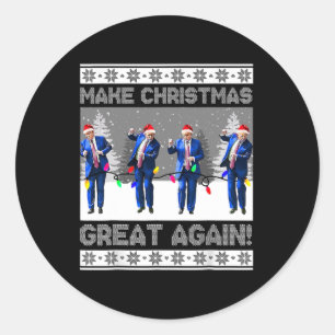 Pegatina Redonda Camiseta Make Christmas Great Again Trump Baile Xm