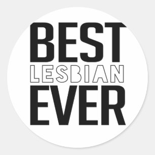 Pegatina Redonda Camiseta MEJOR LESBIANA DE TODA LA HISTORIA
