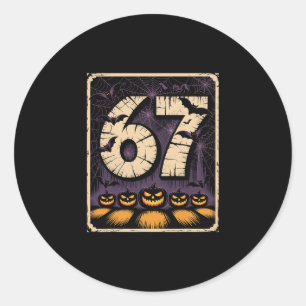 Pegatina Redonda Camiseta Meme 67 Seis Siete Diseño Divertido de Ha