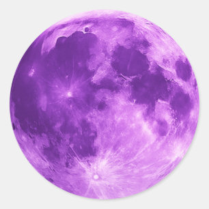 Pegatina Redonda Camiseta minimalista cósmica de Luna Violeta