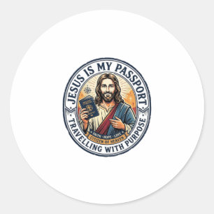 Pegatina Redonda Camiseta Misionera Global de Jesús Misiones Cristi