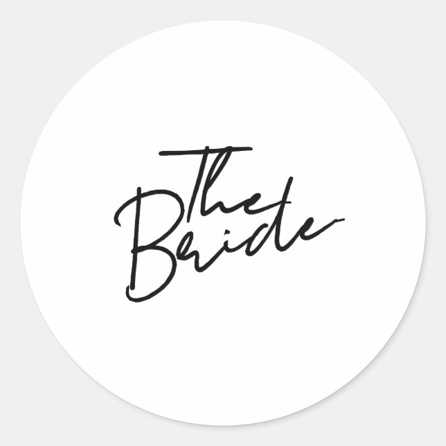 Pegatina Redonda Camiseta moderna la novia guion (Anverso)