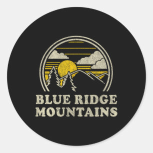 Pegatina Redonda Camiseta Montañas Blue Ridge Vintage Montaña Sende