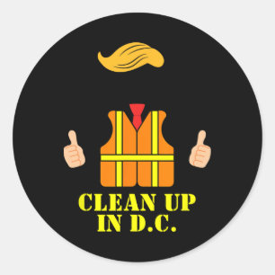Pegatina Redonda Camiseta Naranja De Trump Limpieza En D C Funda Ga