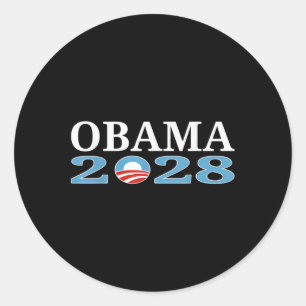 Pegatina Redonda Camiseta Obama 2028 Obama Para Presidente 2028