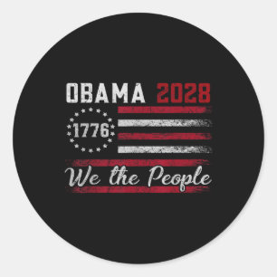 Pegatina Redonda Camiseta Obama 2028 Obama Presidente 