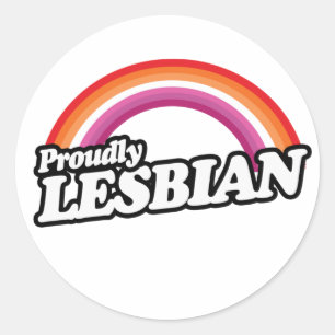 Pegatina Redonda Camiseta Orgullosamente Lesbiana