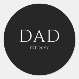 Pegatina Redonda Camiseta Papá Es Moderno Nuevo Papá Ascendido A Pa