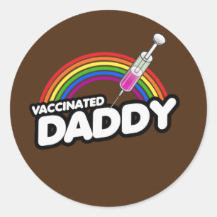 Pegatina Redonda Camiseta PAPÁ VACUNADO