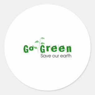 Pegatina Redonda Camiseta para niños Salva Nuestro Planeta Ve Verde