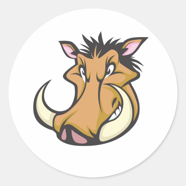 Pegatina Redonda Camiseta Personalizado de Warthog (Anverso)