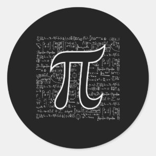 Pegatina Redonda Camiseta Pi Para El Profesor 3.14 Dígitos Pi Feliz