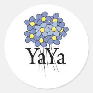 Pegatina Redonda Camiseta Pretty Blue Flower YaYa