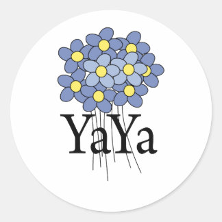 Pegatina Redonda Camiseta Pretty Blue Flower YaYa