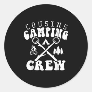 Pegatina Redonda Camiseta Prima Tripulación de Camping 2024 Vacacio
