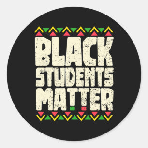 Pegatina Redonda Camiseta Problema de los Estudiantes Negros, Mes d