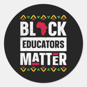 Pegatina Redonda Camiseta Problema Educadores Negros Maestro Histor