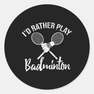 Pegatina Redonda Camiseta Retro Vintage Divertida Prefiero Jugar Bá