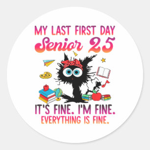 Pegatina Redonda Camiseta Senior 2025 Cl De Graduación 2025 De Vuel