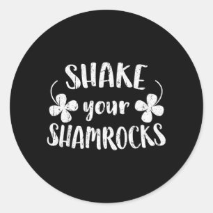 Pegatina Redonda Camiseta Shake Shamrocks Divertida Hombres Mujeres