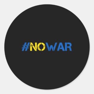 Pegatina Redonda Camiseta Stop War Apoya a Ucrania #nowar De pie co