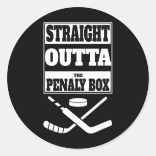Pegatina Redonda Camiseta Straight Outta Penalty Box – Hockey sobre