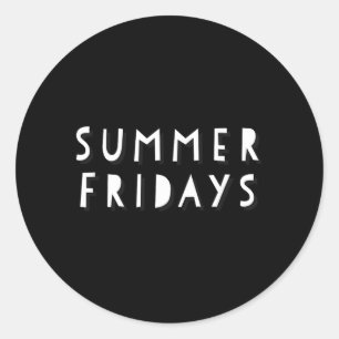 Pegatina Redonda Camiseta Summer Fridays Hombres Mujeres