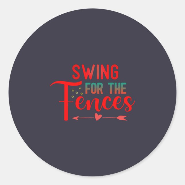 Pegatina Redonda Camiseta Swing for the Fences (Anverso)