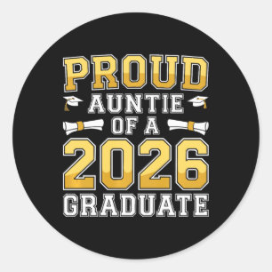 Pegatina Redonda Camiseta Tía Orgullosa De Una Graduada 2026 Cl 20